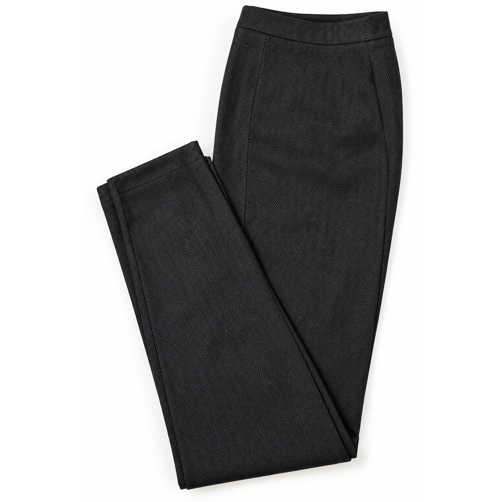 Croft & Barrow Womens 3X Herringbone Pull On Dress Pants Black Grey WC24X005PR2